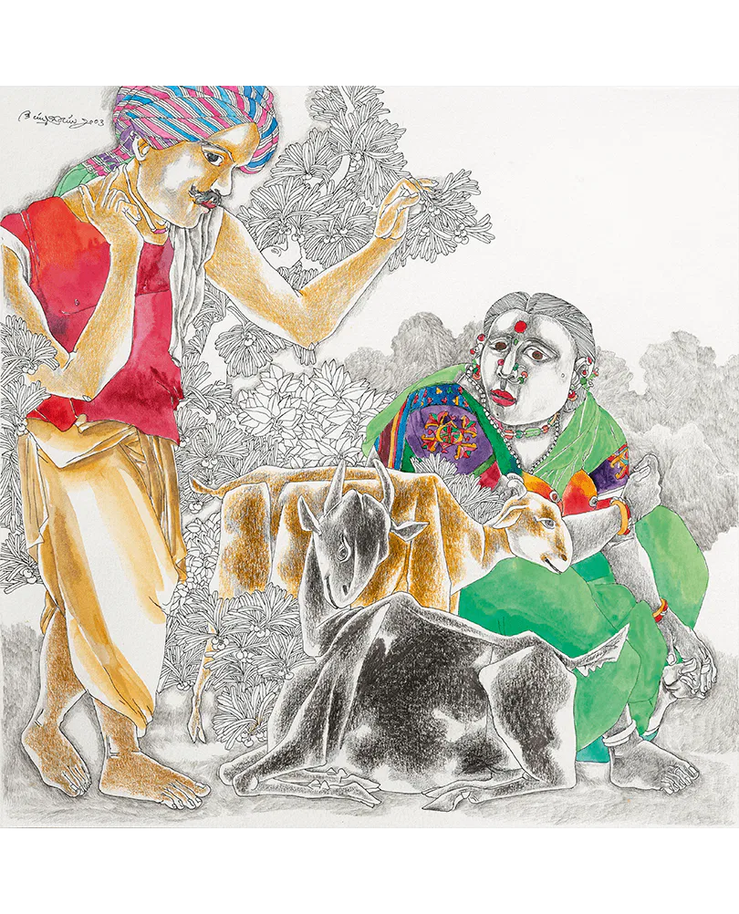 K-Laxma-Goud-KLG-0006-Untitled-9-x-9-inches-Watercolour-on-paper-2003