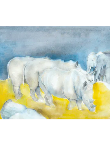 Rhinos at Twilight