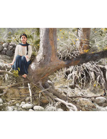 Girl and the black partridge