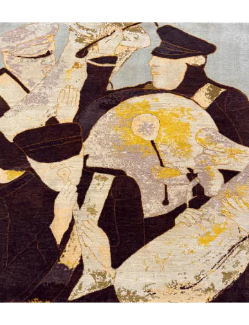 Hand-knotted silk and wool Tapestry  BY KRISHEN KHANNA