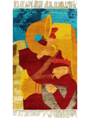 Hand-knotted silk and wool Tapestry  BY KRISHEN KHANNA