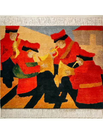Hand-knotted silk and wool Tapestry BY KRISHEN KHANNA