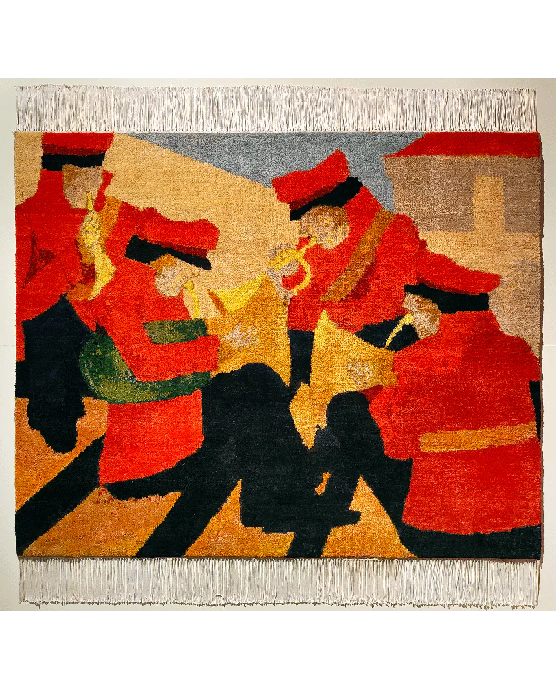 Hand-knotted silk and wool Tapestry BY KRISHEN KHANNA